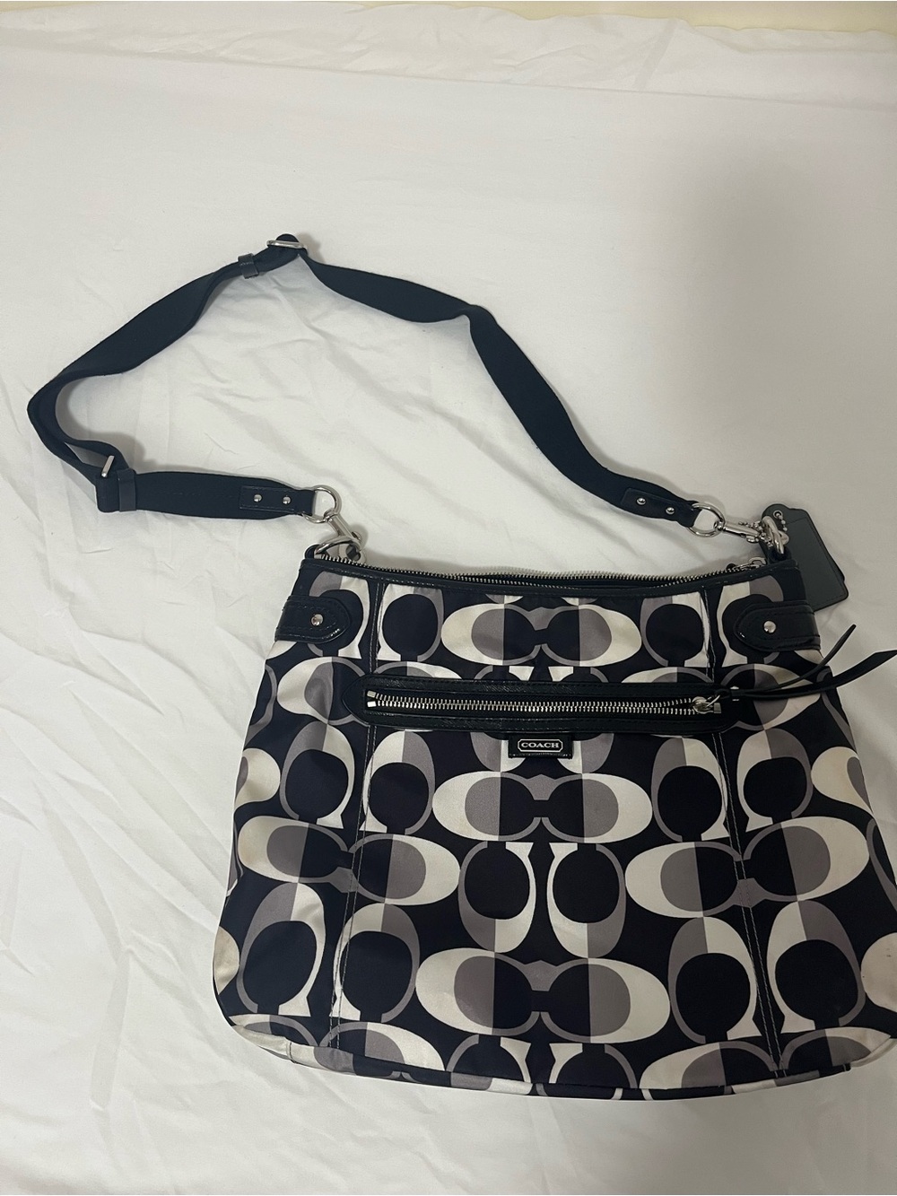 Coach Black & Cream Signature Crossbody Bag